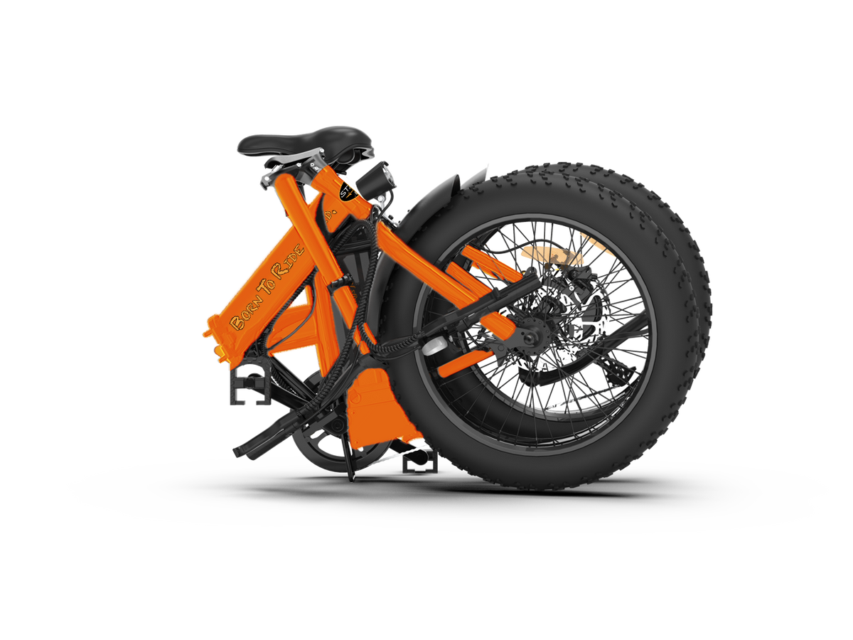 REBEL Mad Bike® - Compact Folding Electric Fat Bike Survival Orange