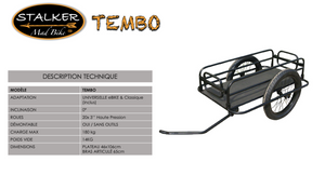 TEMBO® (Nouveauté 2023) Remorque Charge 180kg Tout Terrain Fat Bike Électrique Légère - STALKER MAD BIKE®