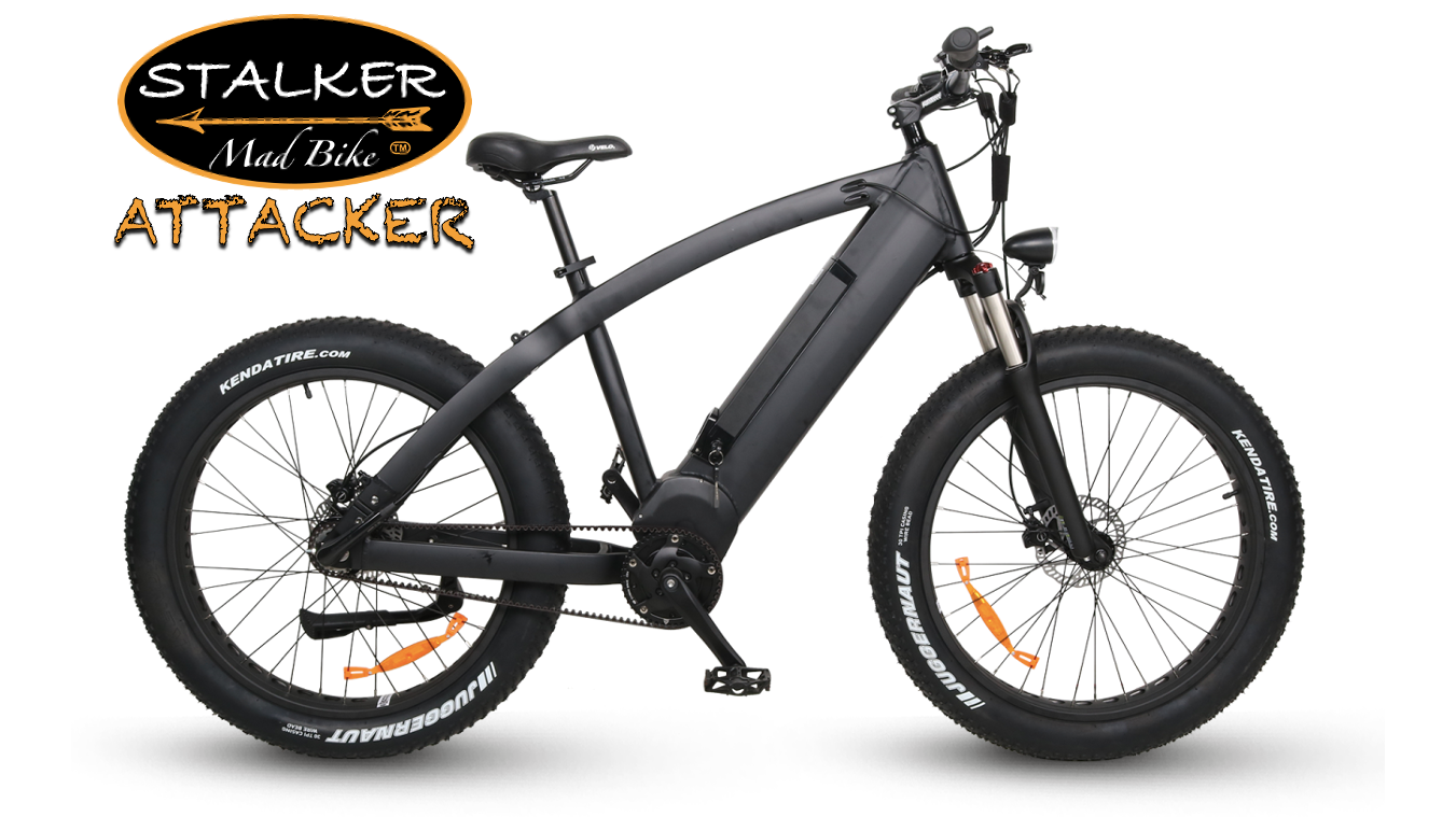 STALKER Mad Bike ATTACKER - Fat Bike électrique à Courroie de Transmission Haute Vitesse - STALKER MAD BIKE