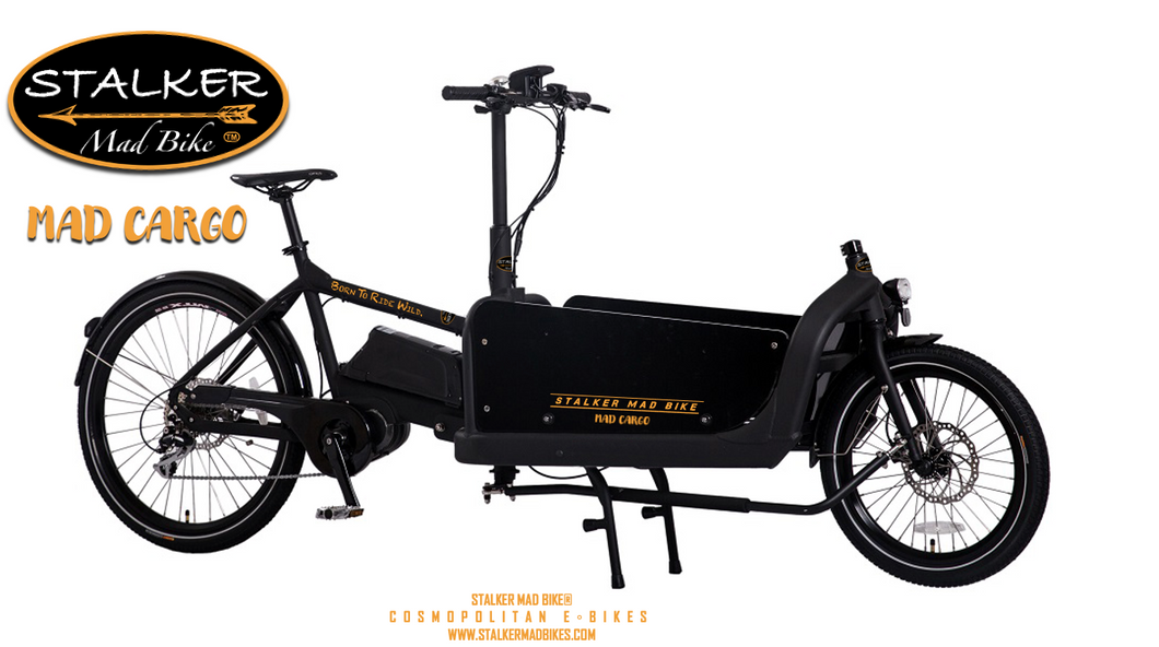STALKER Mad Bike® MAD CARGO - Vélo Cargo avec Moteur Central Puissant et Cadre Renforcé - STALKER MAD BIKE