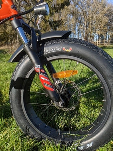 REBEL Mad Bike® - Fat Bike Électrique Pliant 500W Survival Orange - STALKER MAD BIKE